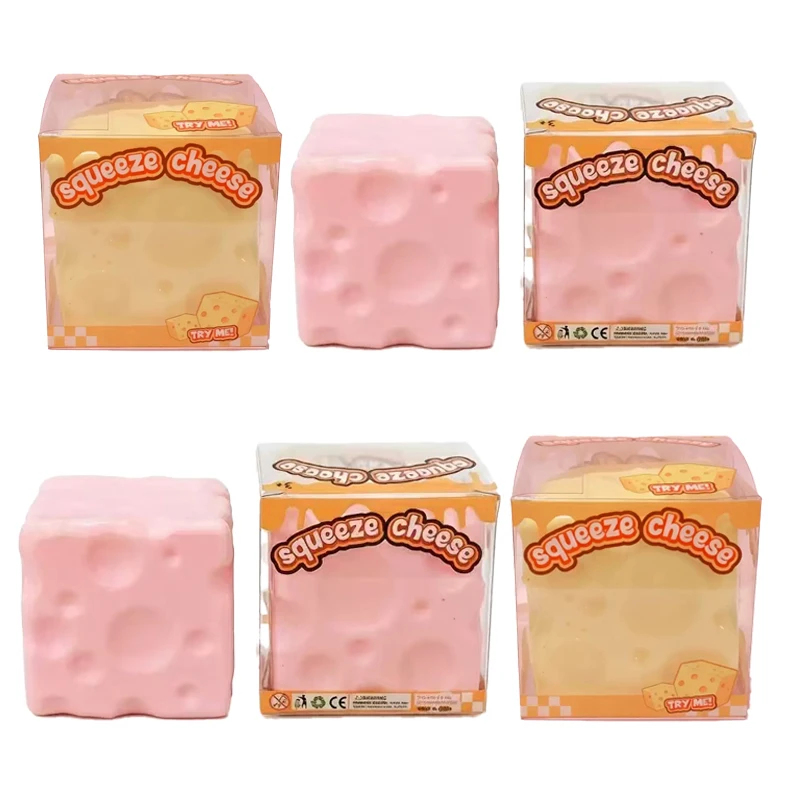 6.5cm Cheese Cube Pressure Ball Can Be Molded, Extruded, Decorated and Not Bounced or Bounced. ASMR Sensory Compression and Deco