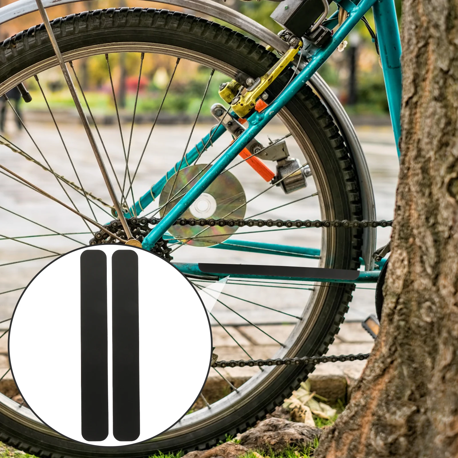 

2pcs Bike Frame Protective Films Silicone Chain Stay Protectors Anti-scratch Decals for Mountain Road Bikes Easy Install Soft
