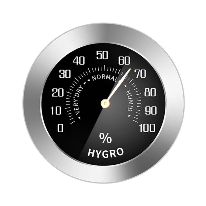 Universal Car Thermometer/Hygrometer Dial Type Metal Analog Mechanical Humidity Meter-Gauge Monitor Temperature Detector