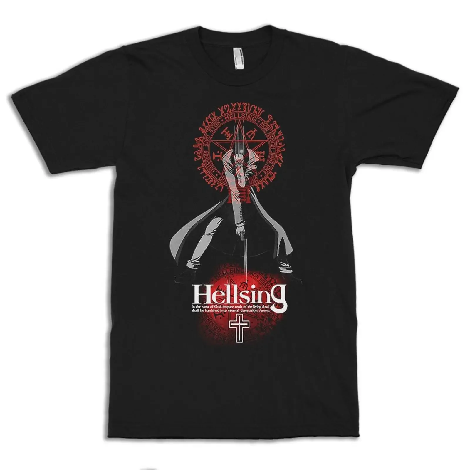 Футболка Hellsing Anime из 100% хлопка, все размеры, yw 278, винтажная, с эффектом потертости, удобная, универсальная, уличная одежда, мягкая, унисекс, повседневная