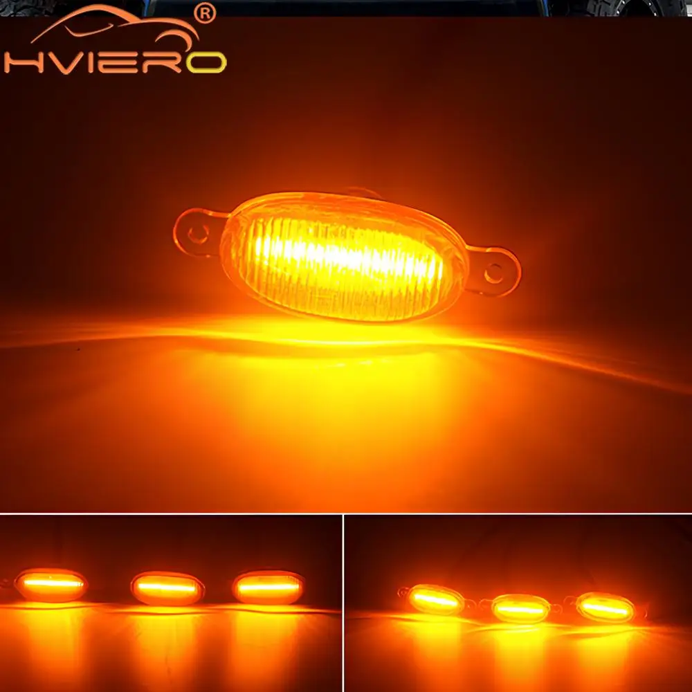 4X 6led 12V Car Grille Yellow Light Signal Daytime Running LED Decorative Warning Lamp Pickup Truck Haze Control Raptor Lighter