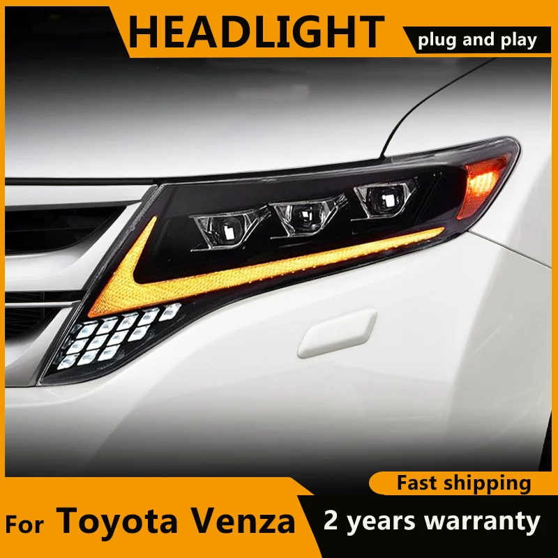 

FULL LED Headlight for Toyota Venza 2009 2010 2011 2012 2013 Head Lights LED DRL Dynamic Turn Signal Car Headlight Assembly