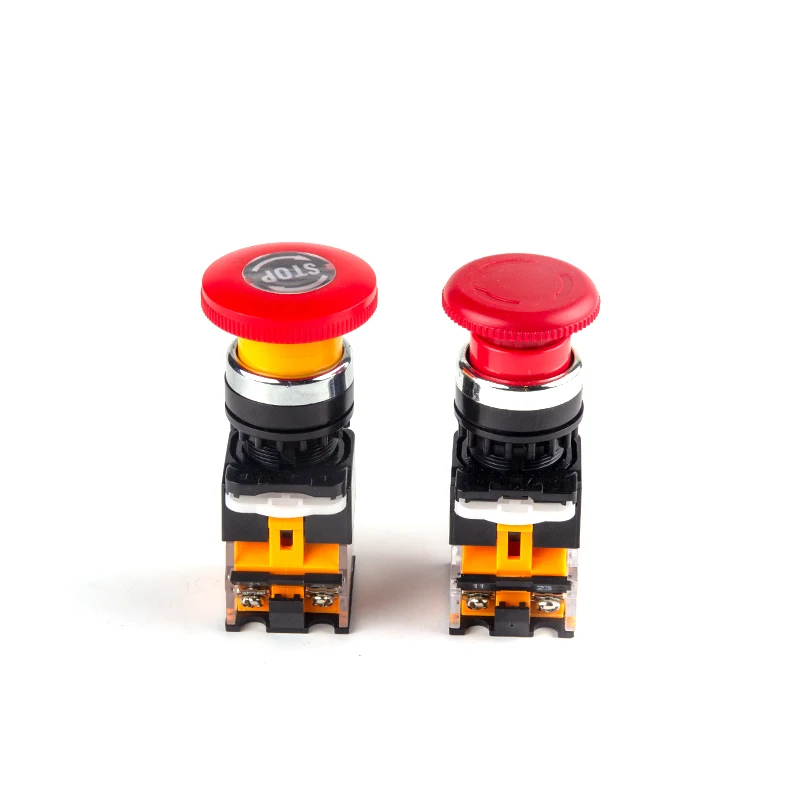 22mm LA38-11ZS Emergency Stop 10A/600V Self-locking/Latching Head Power Switch Mushroom Push Button Switch