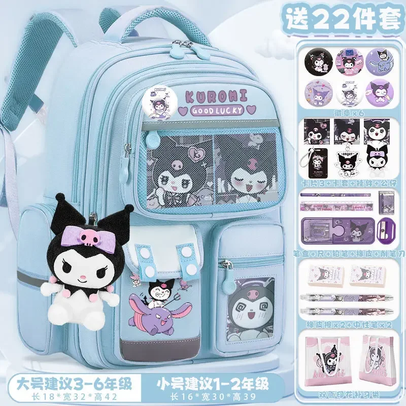 Sacola Sanrio Lightweight Cartoon, mochila de grande capacidade para estudantes e crianças, nova Clow M, protetora da espinha