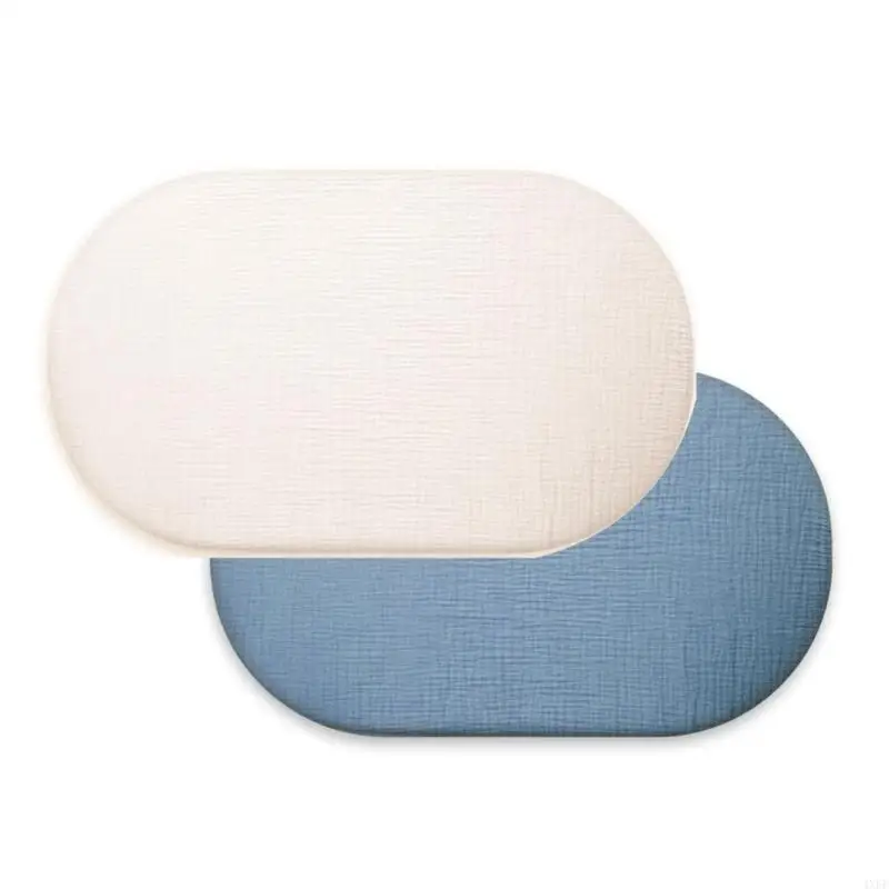  2pcs Cotton Pram Fitted Sheet Removable Slipcover for Infants Comfortable Rest