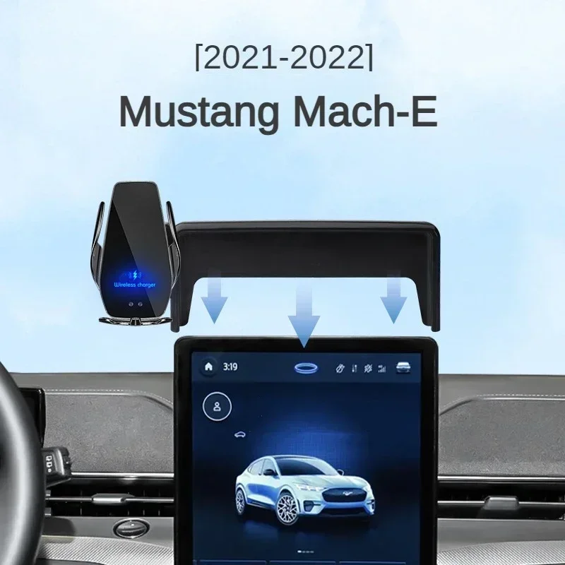 2021 2022 For Ford Mustang Mach-E Mach E Car Screen Phone Holder Wireless Charger Navigation Modification Interior 15.5 Inch