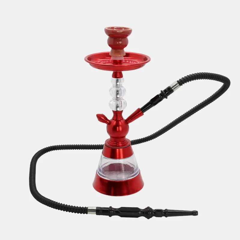 

Arabic Hookah Shisha Complete Set Aluminum Alloy Single Pipe Hookah - 1 Hose Ports Acrylic Base