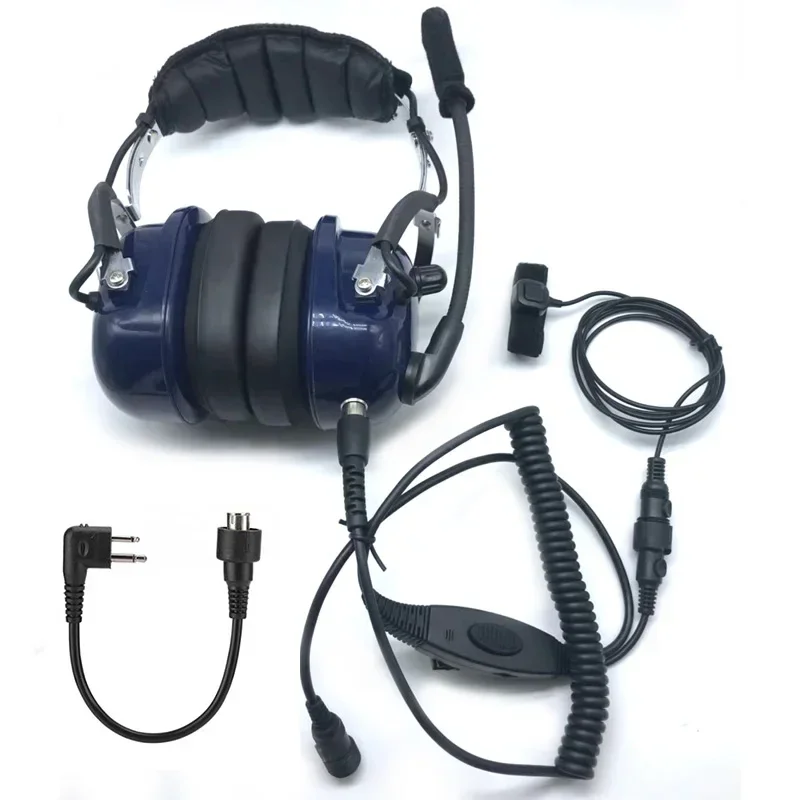 Aviation Noise Reduction Pilot Headset VOX Volume Adjustment PTT Mic Speaker for Motorola EP450 DEP450 CP040 CP140 CP180 Radio