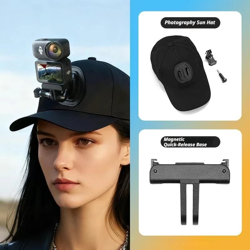 

Baseball Cap Hat Holder Mount Bracket for GoPro Hero/DJI Osmo Action 5 4 3/Pocket 3/2/Insta360 X5/X4/X3/GO 3S/ace pro 2/SJCAM