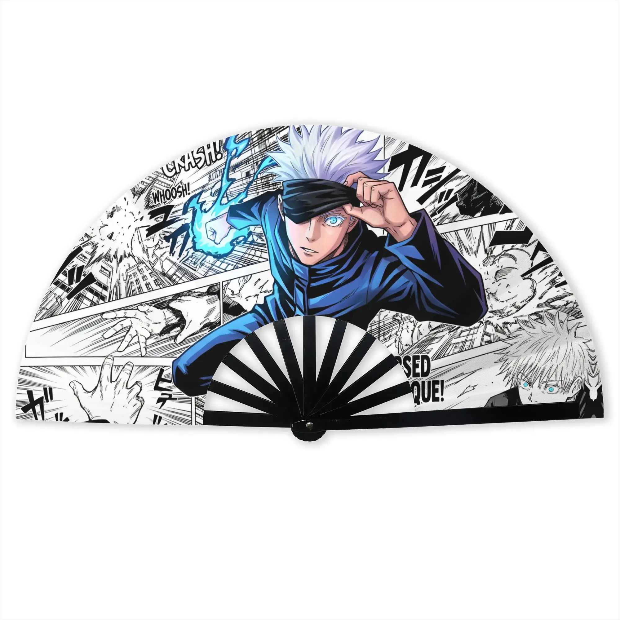 Веер-закладка Jujutsu Kaisen: рекламный сувенир, свадебный подарок, мультяшный дизайн, классический манга-стиль, прочный складной веер, оптовая упаковка, новинка