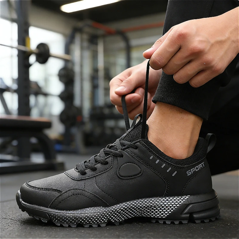 

High-Quality Men's Outdoor Sneakers PU Upper Shock-Absorbing Sole Non-Slip Breathable Casual Sports Shoes for Hiking Training