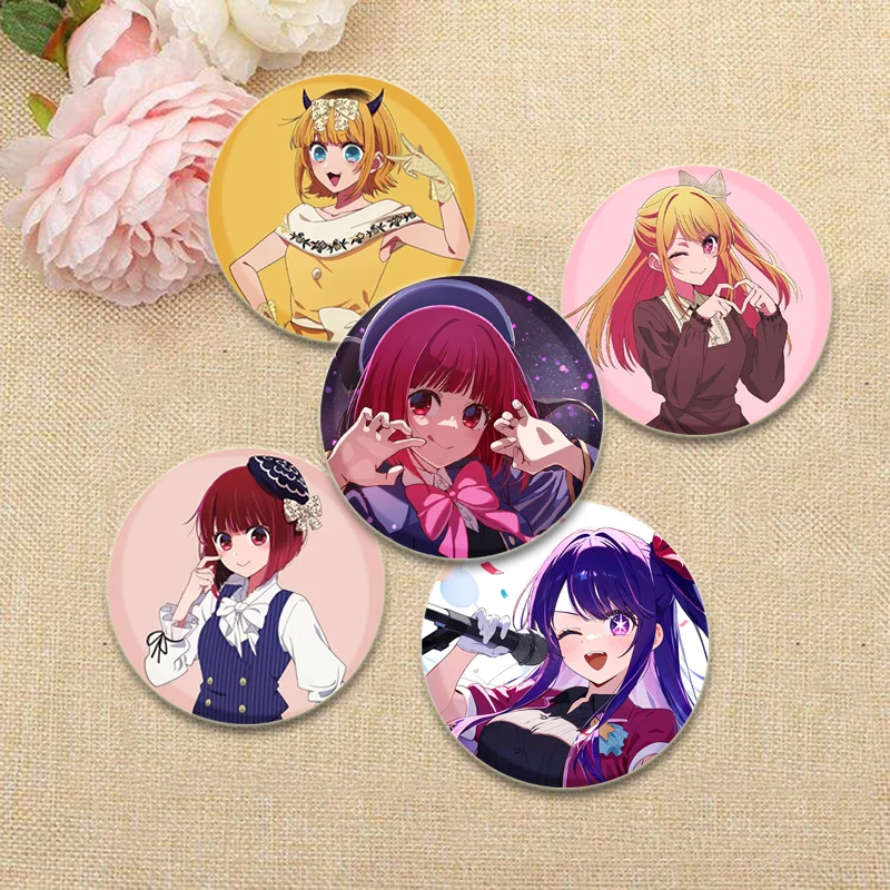 Anime OSHI NO KO Brooch Pins Fashion Jewelry Accessories Ai Hoshino Ruby Hoshino Akane Kurokawa Badge for Backpack Decoration