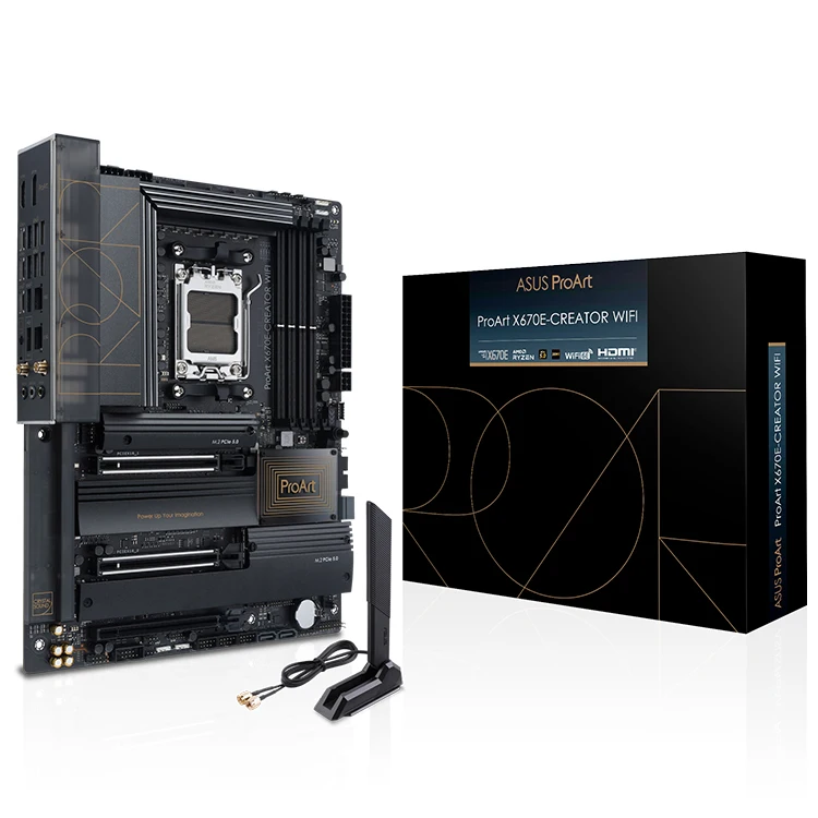ProArt X670E-CREATOR WIFI Motherboard Support for AMD Ryzen 7000 Series Desktop Processors with 2 X PCIe 4.0 X16 Slots