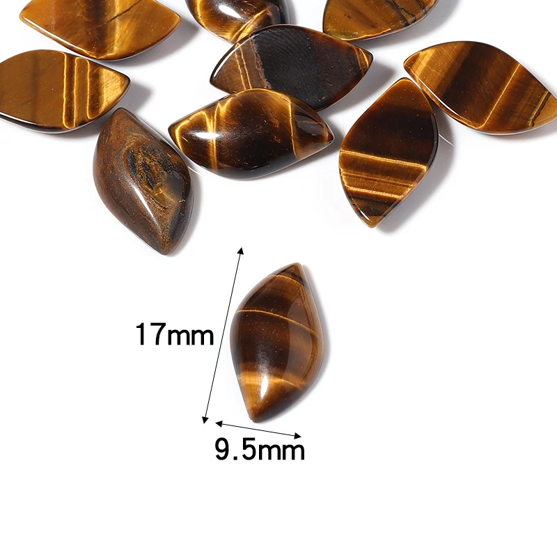 Multiple Sizes Tiger Eye Natural Stone Beads Marquise Cabochon For Ring Garment Flatback Spacers Jewelry Making Supplies