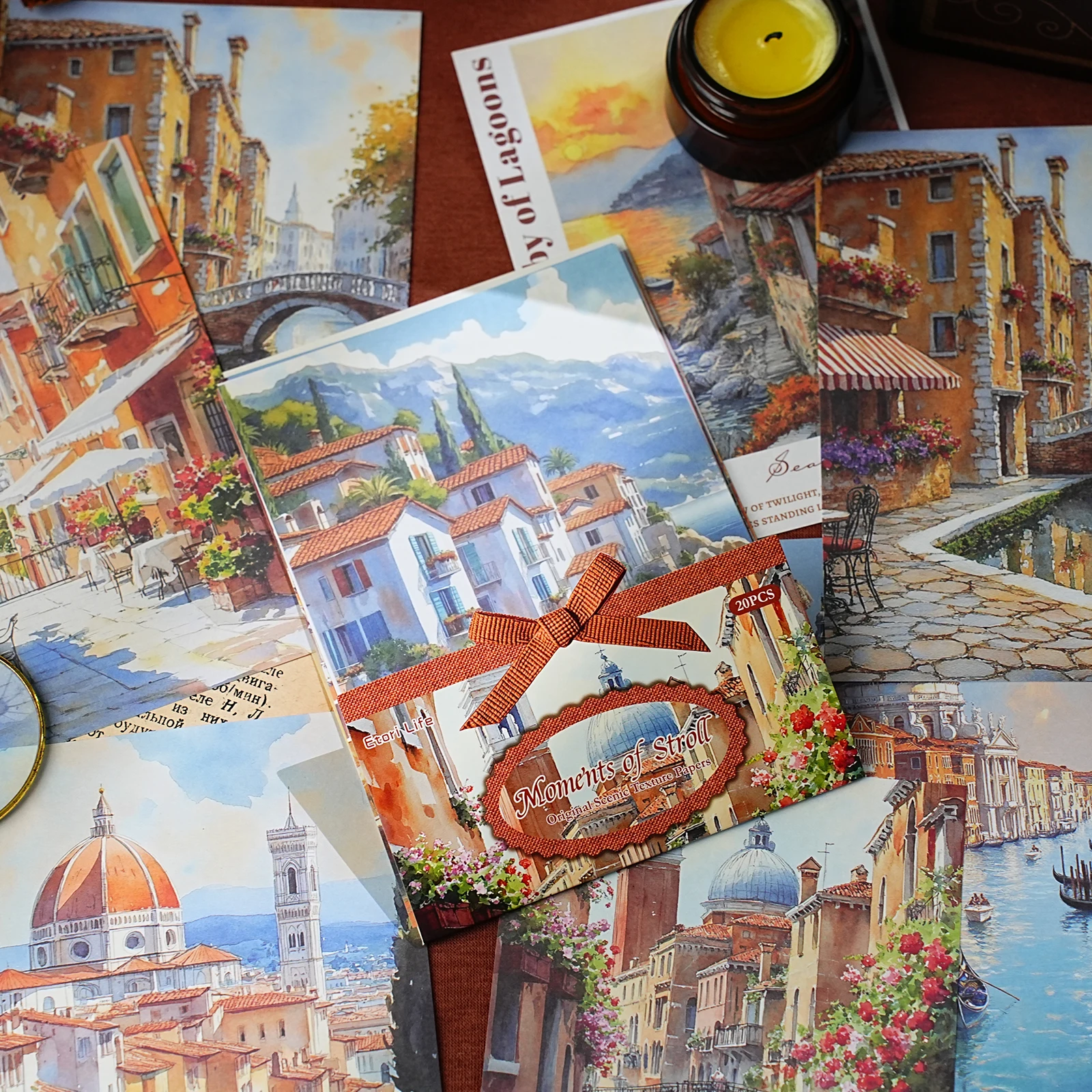 20pcs Beach City & Gold Palace Paper Stickers, Perfect for Laptops, Suitcases, Teacher Supplies, Scrapbooks, Toy Stickers