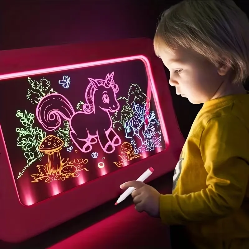 Light Art And Craft - LED-tekentafel voor kinderen, verlichte tekenbord, schrijf-