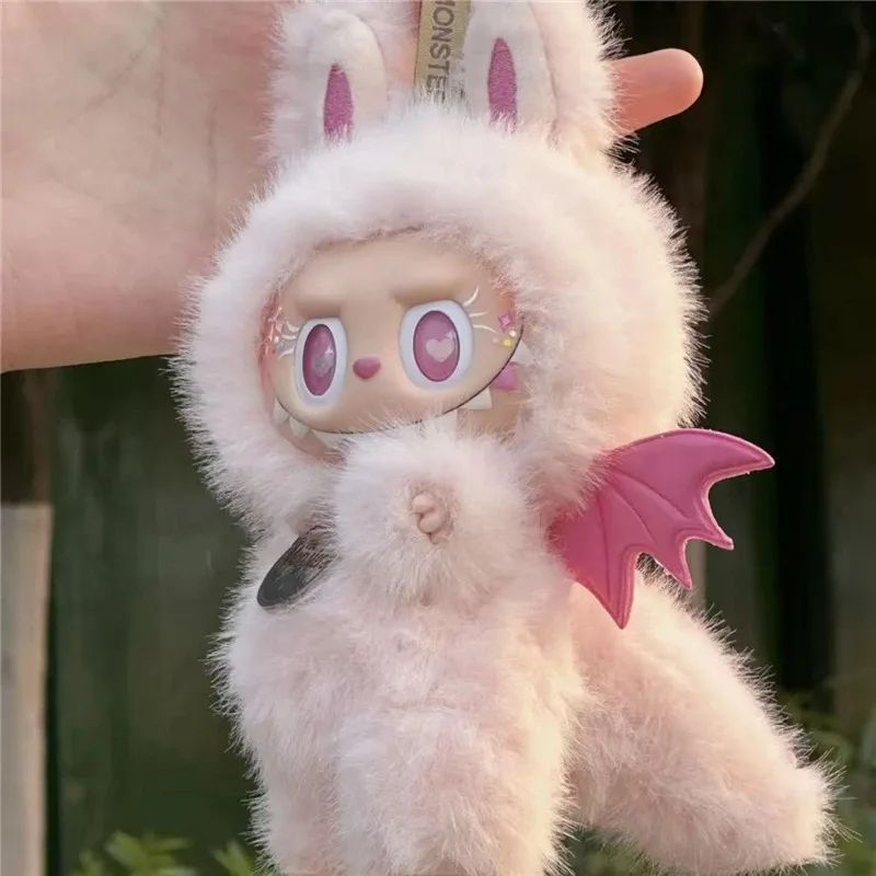 Pink Dinosaur Outfit Clothes For Labubu Doll Great Leader Demon Wings Totoro Baby Shark Cosplay Clothing Dollhouse Accessories