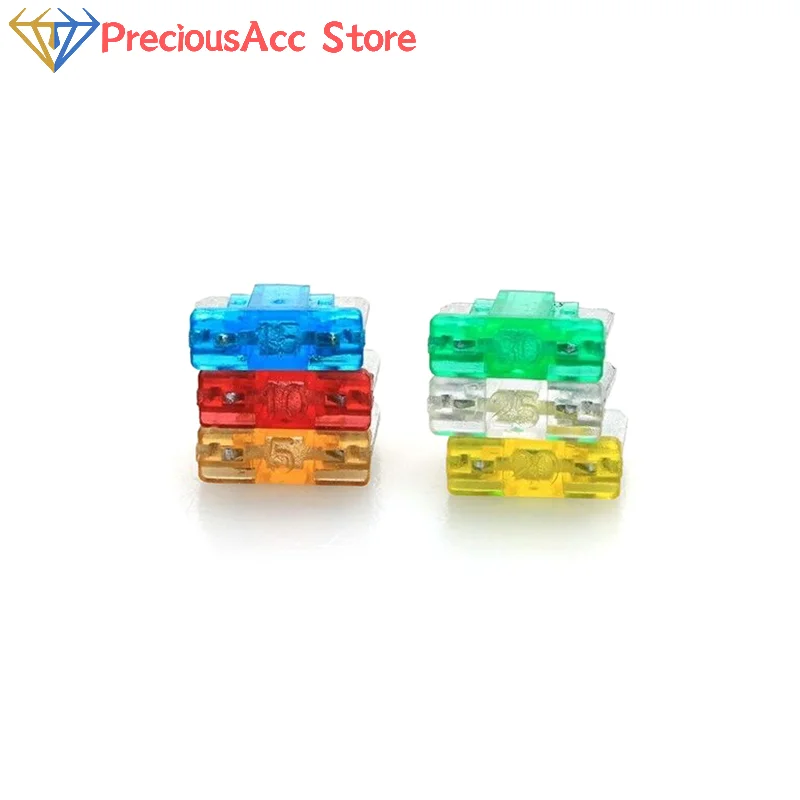 24 Fusibles para Auto, Camioneta y Motocicleta, 5A 10A 15A 20A, Tamaños Variados, Kit de Perfil Bajo, Fusibles de Cuchilla Micro Mini