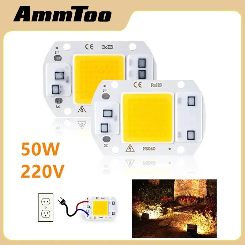 Ammotoo Smart IC COB Chip LED koralik świetlny 50W AC 220V nie ma potrzeby kierowcy DIY światło halogenowe reflektor Led reflektor zewnętrzny Chip