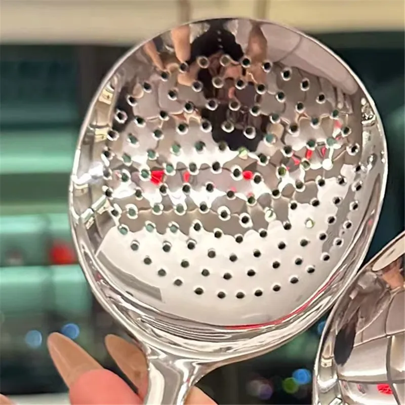 

or 2 Pcs Heat Insulated Stainless Steel Ladles; For Serving Soup and Rice; Equipped with Drain Hole; Must-Have Kitchen Utensils