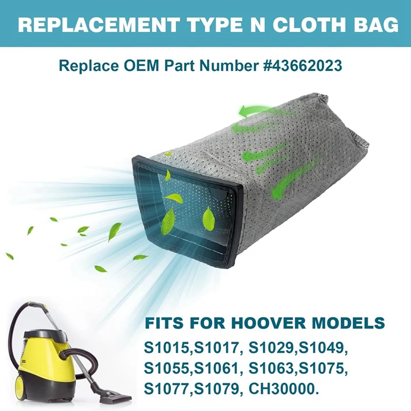 2 шт. тканевые фильтр-мешки для замены пылесоса Hoover Porta Power Swingette S1015 S1029 и CH30000, запасная часть 43662023
