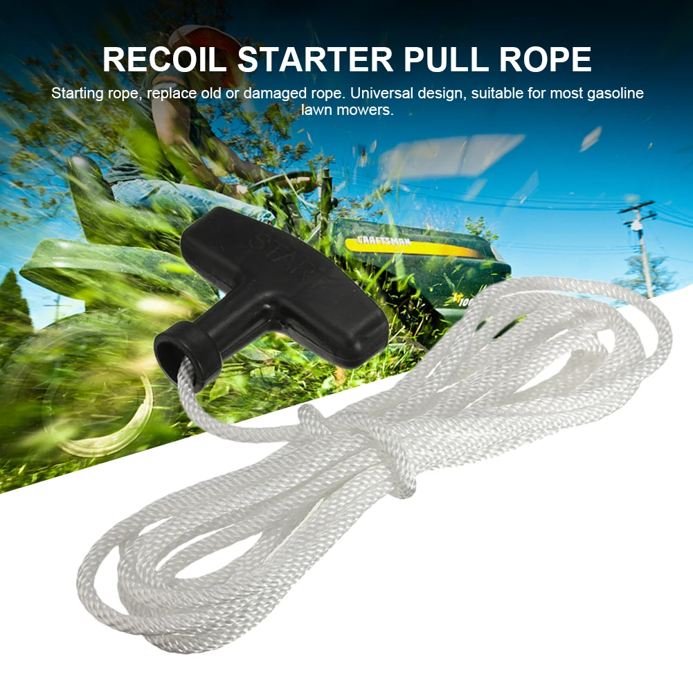 1.2m/3m Recoil Starter Pull Rope with Pull Handle 4mm Start Cord Line Cord Universal Petrol Engine Drawstring Mower Accessories