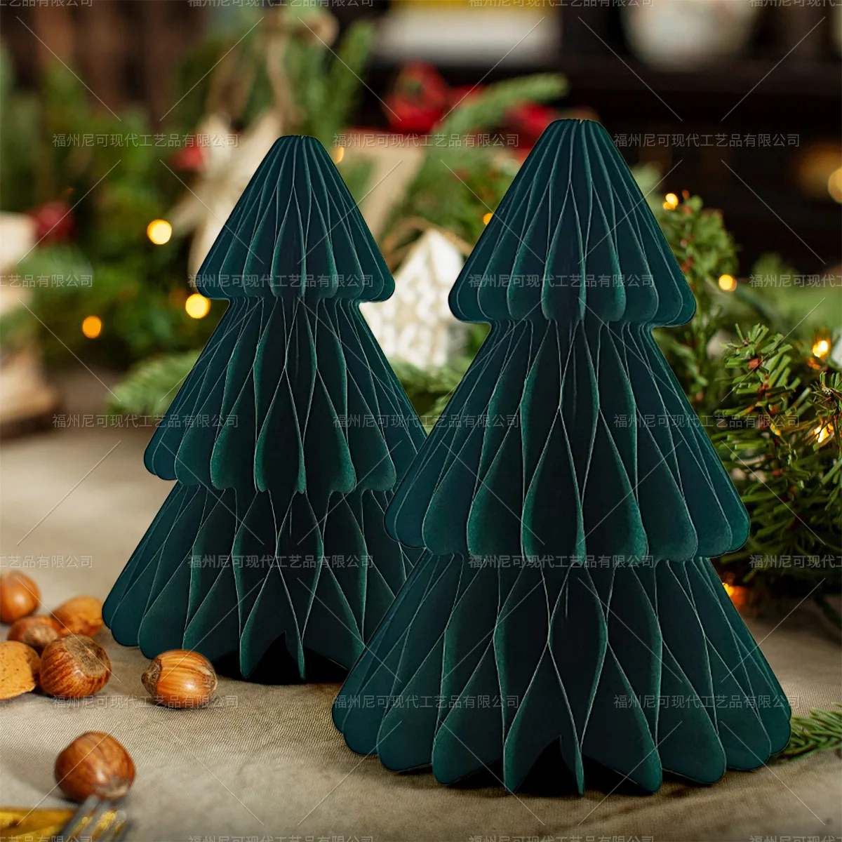 Creative Mini Christmas Tree Decoration Honeycomb Folding Christmas Tree Decor Household Space Arrangement Christmas Decor