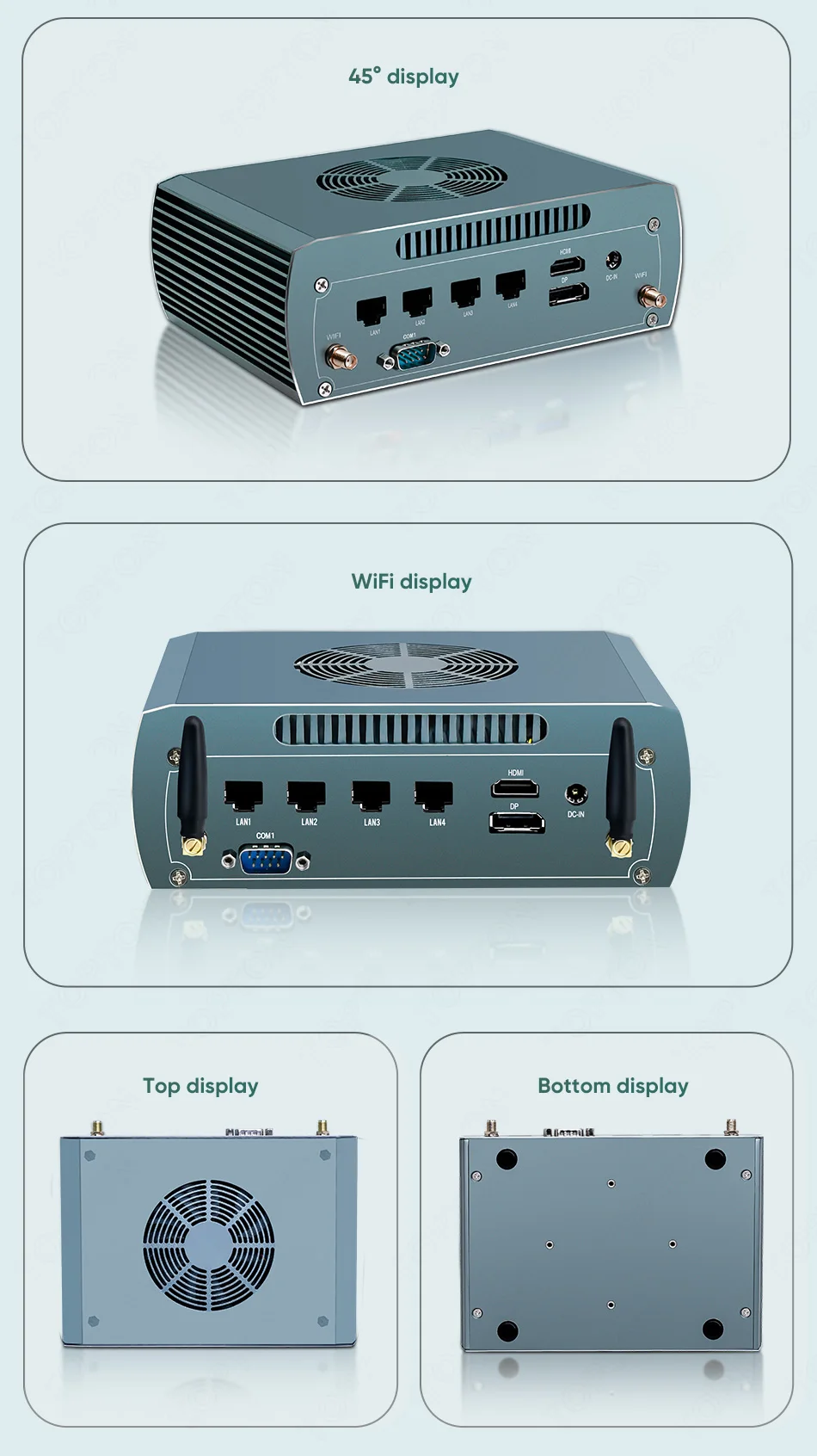 Topton Metal AMD Firewall Mini PC Ryzen 5 8645HS 7640HS 7535U 4x 2.5G LAN 2xNVMe DB9 COM Industrial NAS Computer PfSense Proxmox