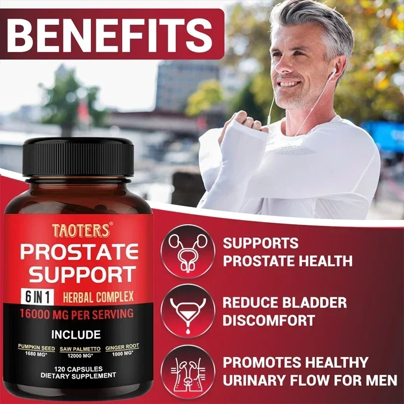 Men\'s Prostate Health Capsules with Saw Palmetto, Improve Performance, Relieve Bladder & Urination Problems, Reduce Toilet Trips