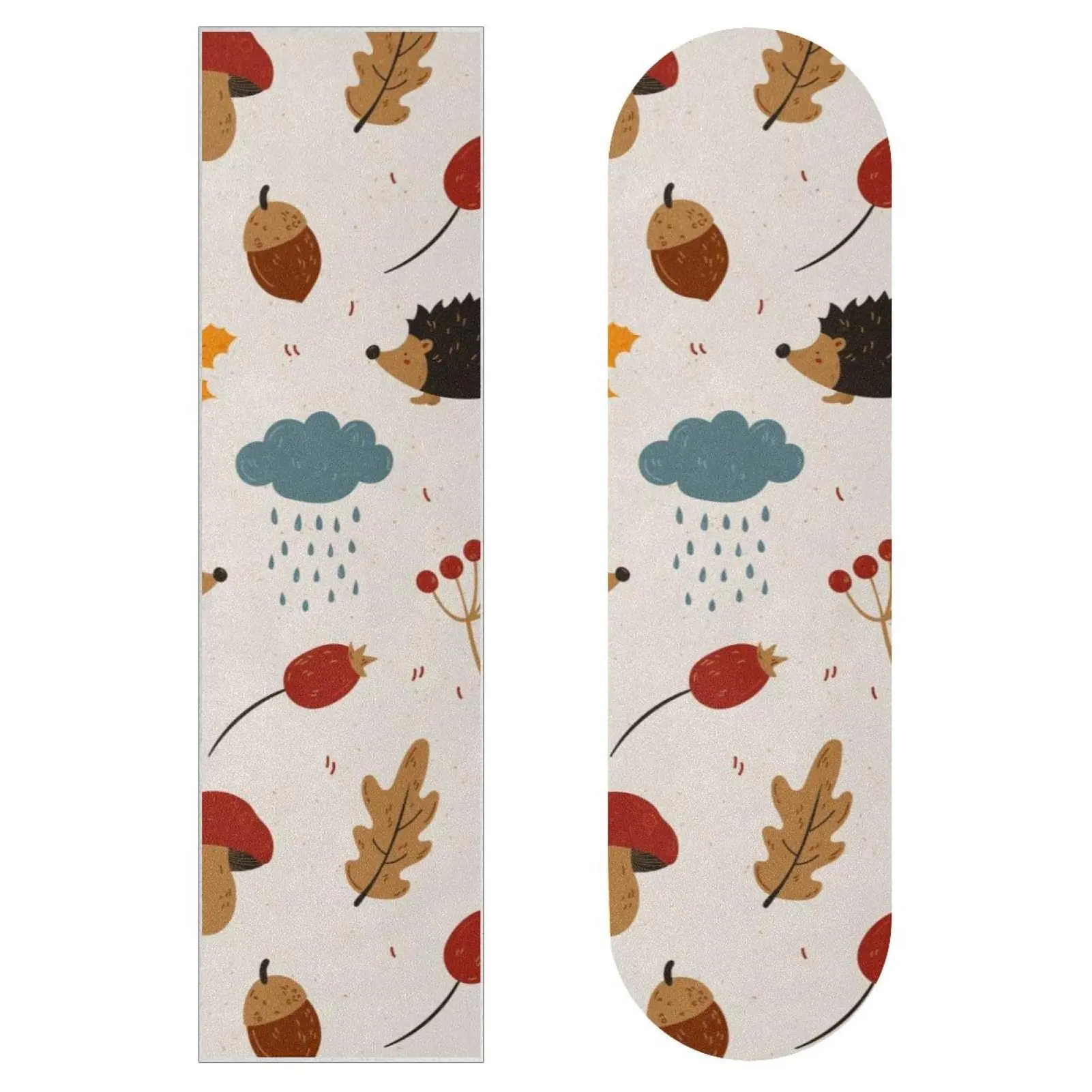 Mushrooms and Skull Skateboard Grip Tape Bubble Free Skateboard Griptape Sheet Easy to Apply Anti Slip Sand Paper Tape for Teens
