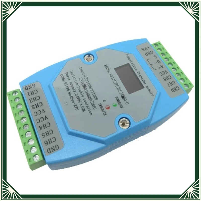 1Pc RS485 communication RS20D-C 8 channel DS18B20 temperature acquisition module