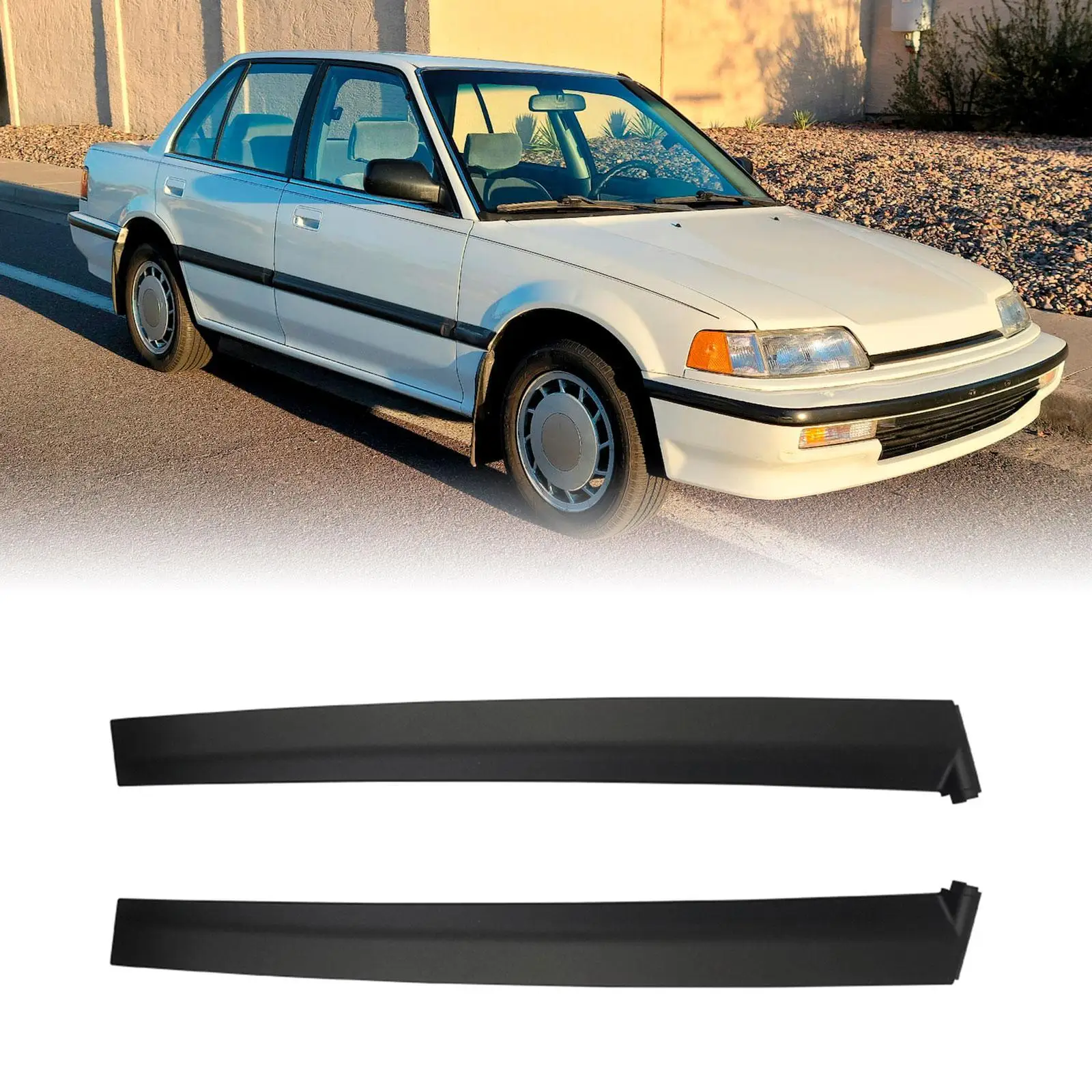 

2x Side Door Pillar Molding Trims Car Part for Honda Civic 1991-1995