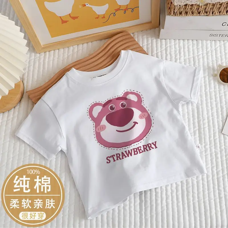 Il cotone Disney Lotso per ragazzi e ragazze è morbido e confortevole, delicato sulla pelle e maniche corte estive casual e carine
