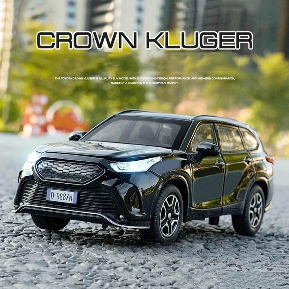 1:32 ‌ Modèle de couronne Kluger, voitures jouets en alliage moulé sous pression, SUV, son et lumière, 6 portes ouvertes, Mini véhicule, jouets pour enfants, cadeaux