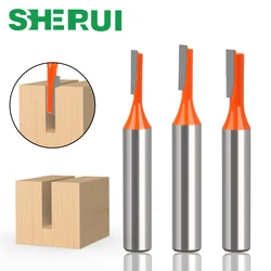 3pcs 8mm Shank Straight Router Bit Tungsten Carbide Single Flute Bit Wood Milling Cutter for Woodwork Tool