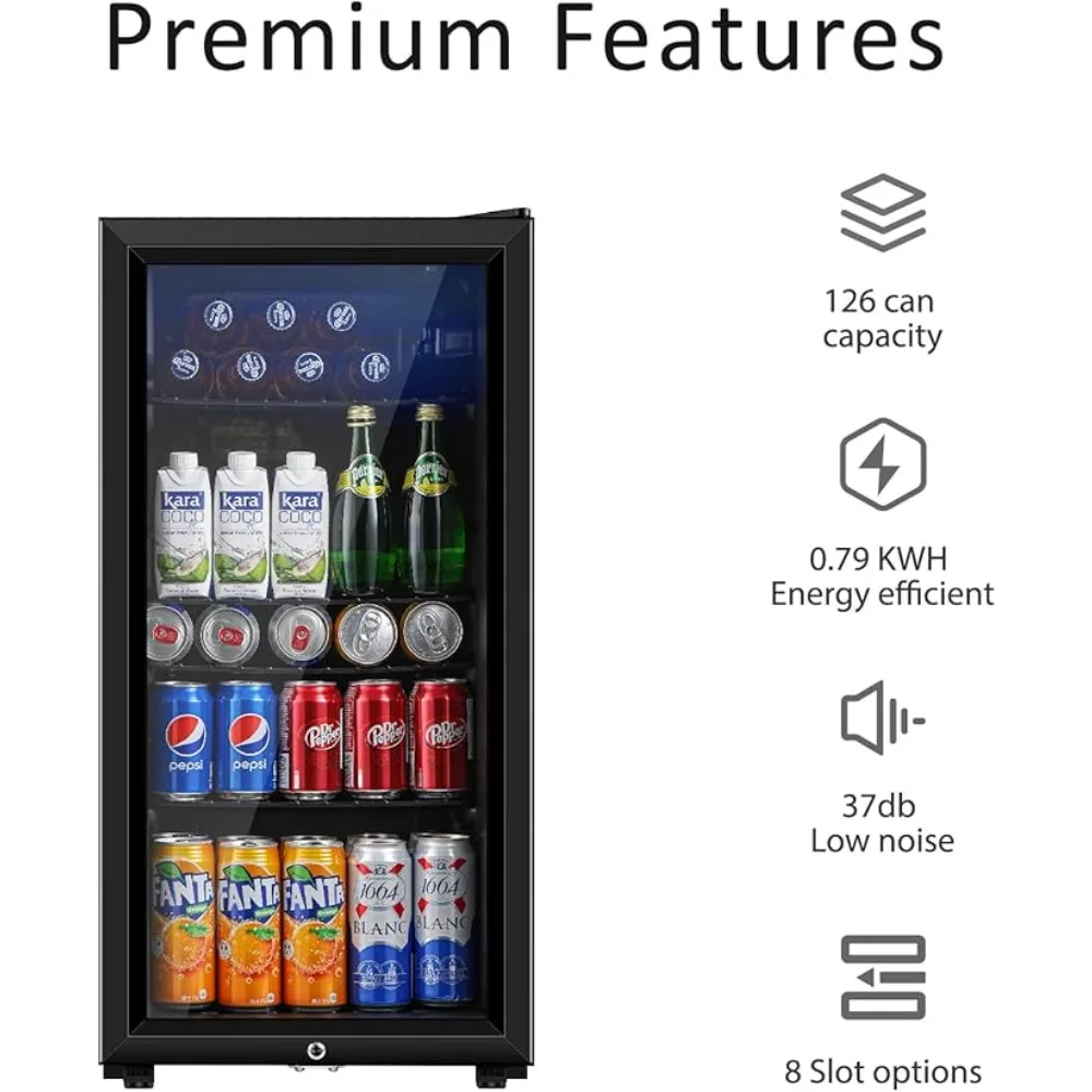 3.2 Cu. Ft Mini Fridge with Freezer, Single Door Mini Fridge, Adjustable Thermostat, Small Compact Refrigerator