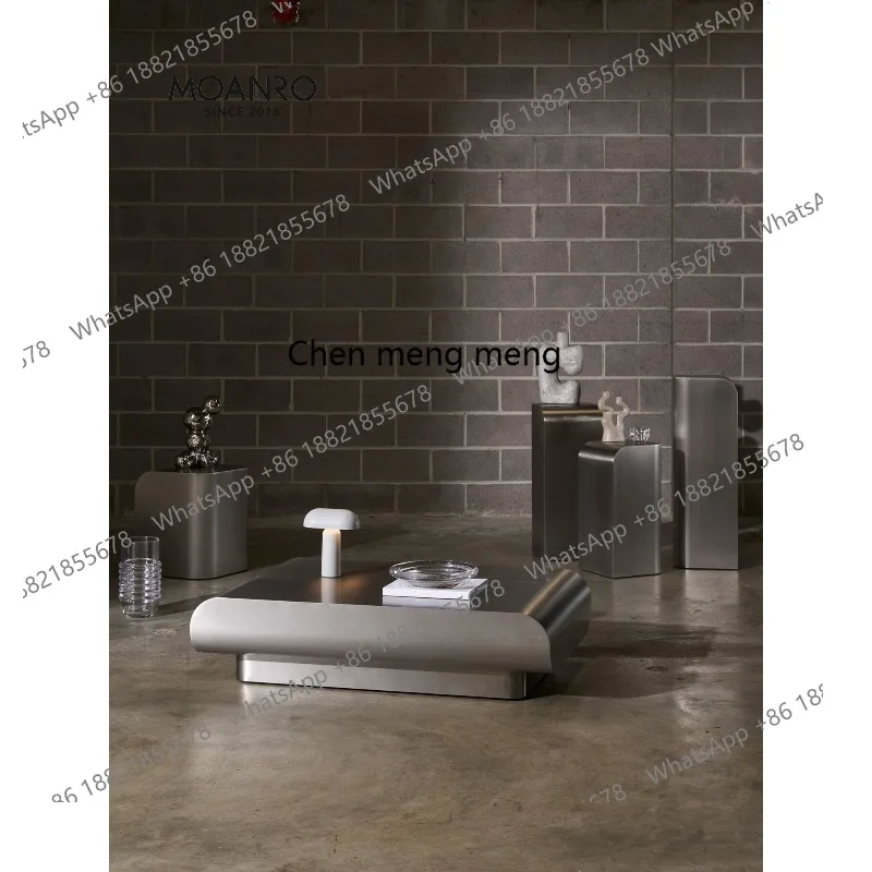 

Stainless steel medieval coffee table combination living room living room designer small apartment simple side table