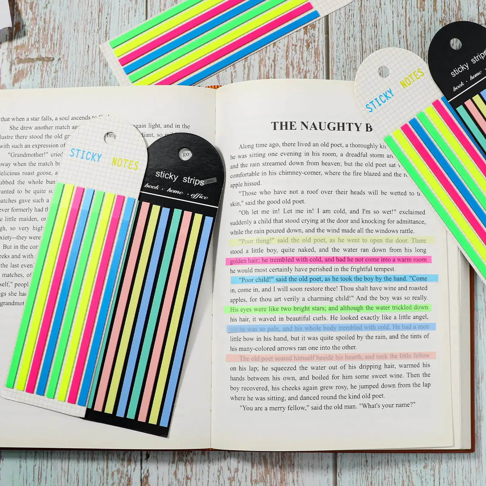 Multi-colored Long Strip Index Stickers, Writable Index Tabs for Book Annotation, Macaron Highlighter Tape for Note Memory