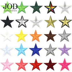 Star Iron on Patches for Clothing Embroidery Clothes Patch Applique Stripe Sew on hat Sticker Transfer Pentagram Badges