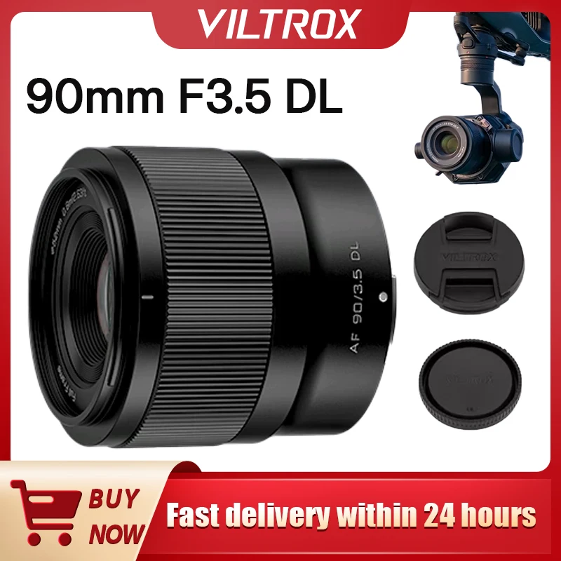 

Viltrox AF 90mm F3.5 Full-Frame Lens DL Mount Seamlessly Intergrated Fast Accurate Autofocus for DJI Inspire 3, Ronin 4D Drone