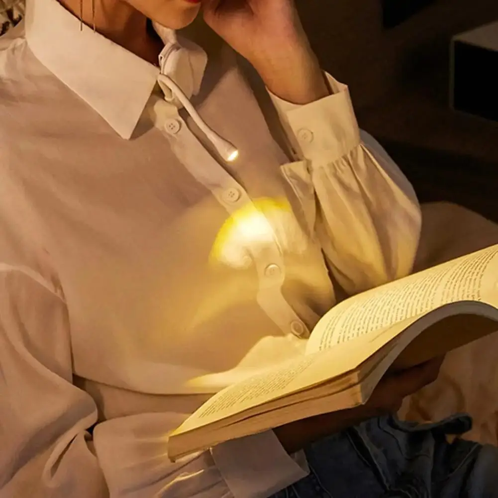 Portable Mini Reading Book Light Dimmable Rechargeable Clip-on Night Lights 360° Flip Eye Protection Led Book Lamp Bedroom