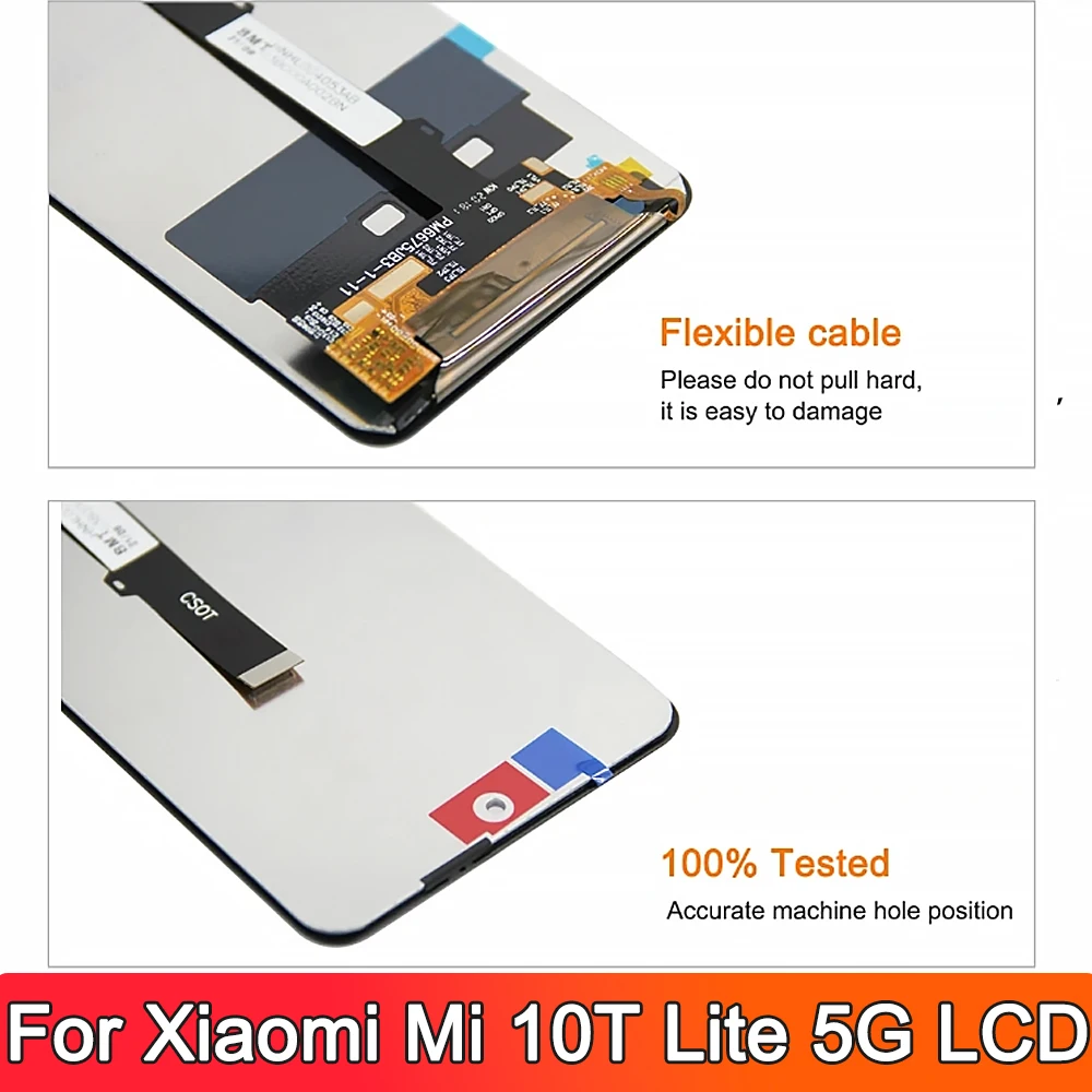 6.67\'LCD Mi 10T Lite 5G Screen Replacement, for Xiaomi Mi 10T Lite 5G M2007J17G LCD Display Touch Screen Digitizer with Frame