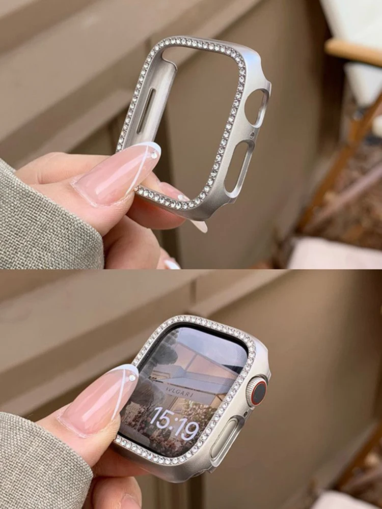 Electroplated Single Drill Protective Shell For Apple Watch protective case 38/40/41/42/44/45/49MM IwatchS9Ultra8765431SE2 case