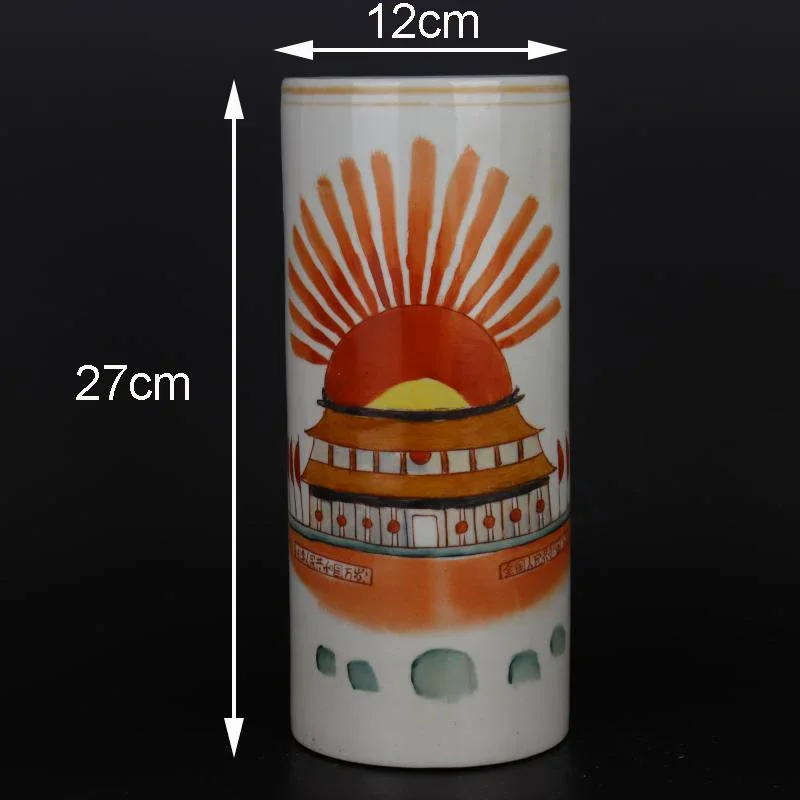 

Jingdezhen Old Porcelain Factory Pastel Sunrise Hat Box Hand-Painted Old Goods Bag Old Porcelain Home Stationery Antique