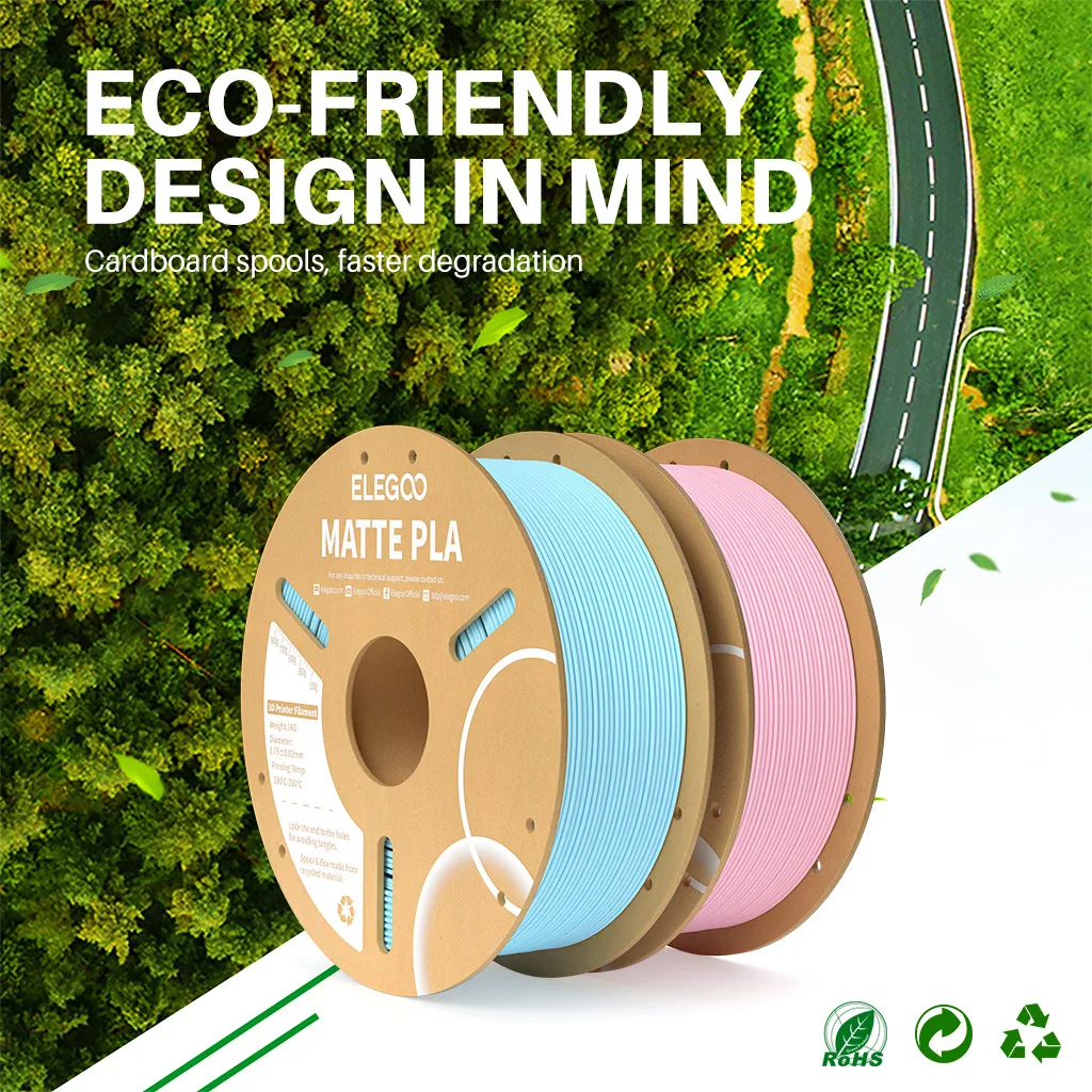 ELEGOO Multiple-Color Matte PLA Filament 1.75mm 2KG/4KG/5KG/10KG For EU US