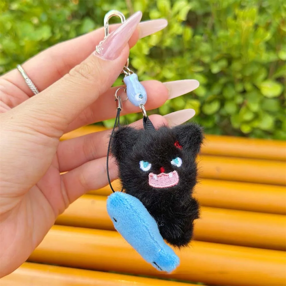 

2pcs Funny Cute Angry Cat Keychains Mini Cartoon Couple Pendants Alloy Paired Bag Charm Festival