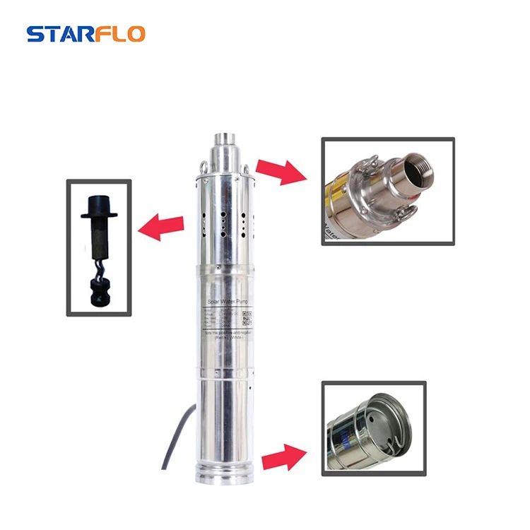 

2026unique Stainless Steel 24V DC 280W Solar Powered Energy Deep Well Submersible Solar Water Pump for Agriculture System