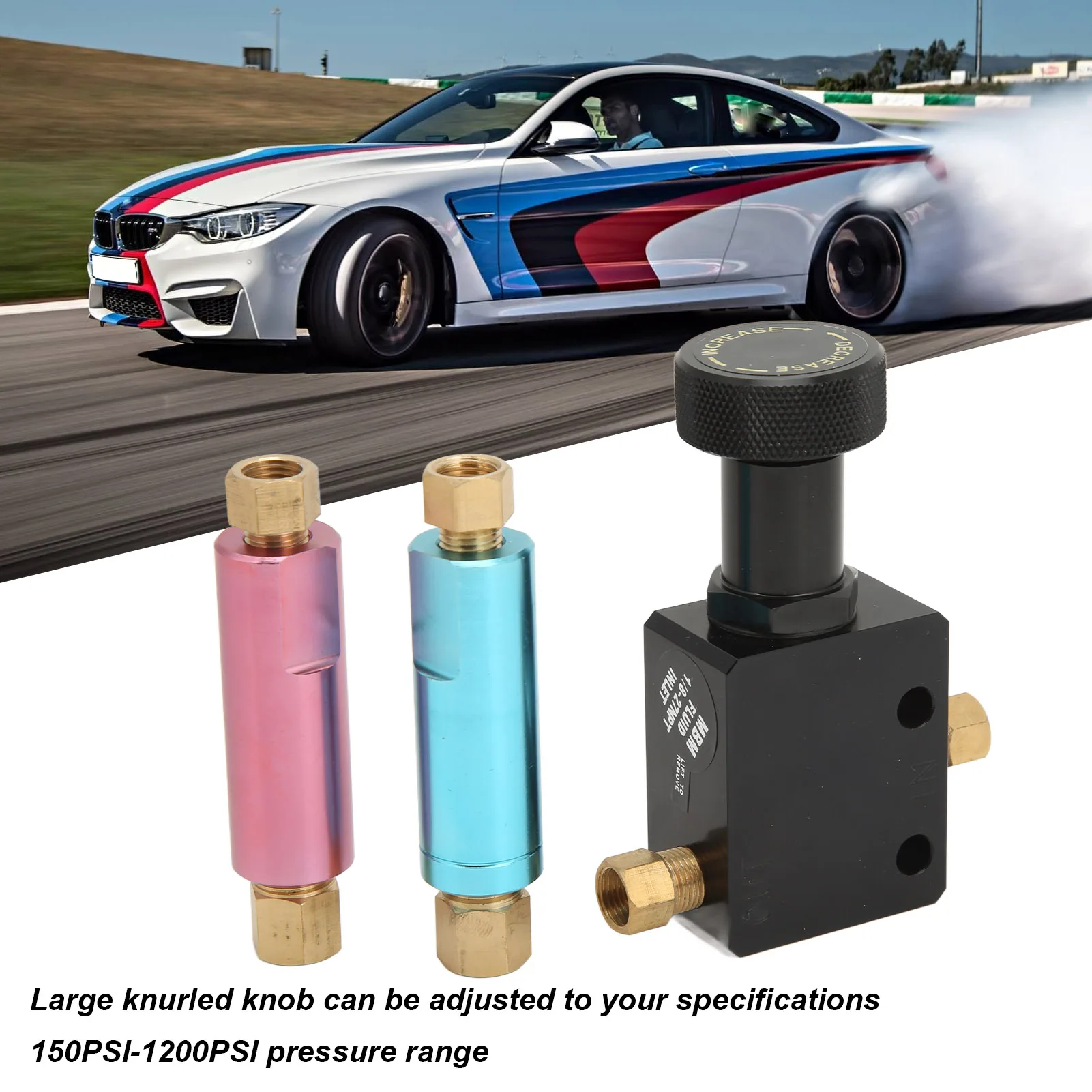 

260‑8419 Disc Drum Brake Proportioning Valve with 2LB 10LB Residual Valve 10PSI‑1200PSI for Racing Car