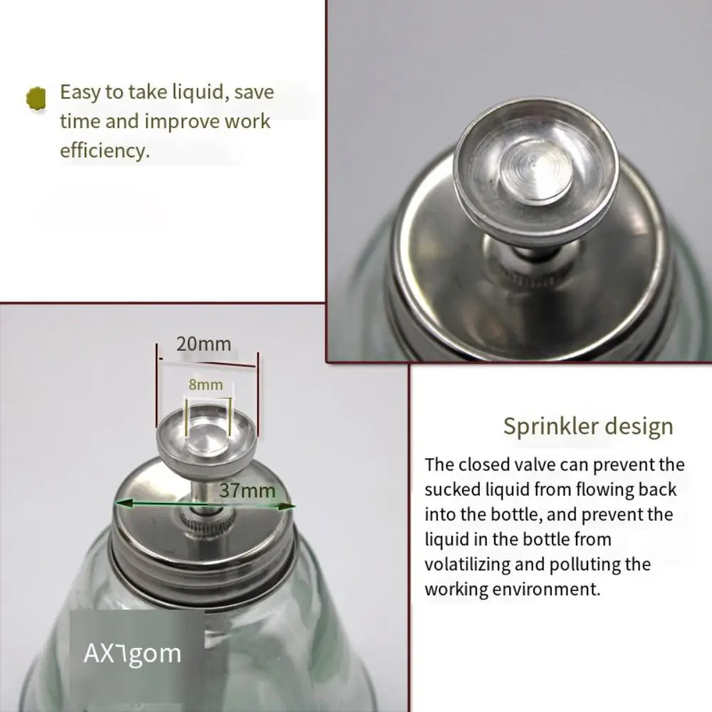 Glass Push Down Pump Dispenser 180ml Anticorrosion Liquid Pump Dispenser Bottle Multifunctional Clear Nail Polish Remover Bottle