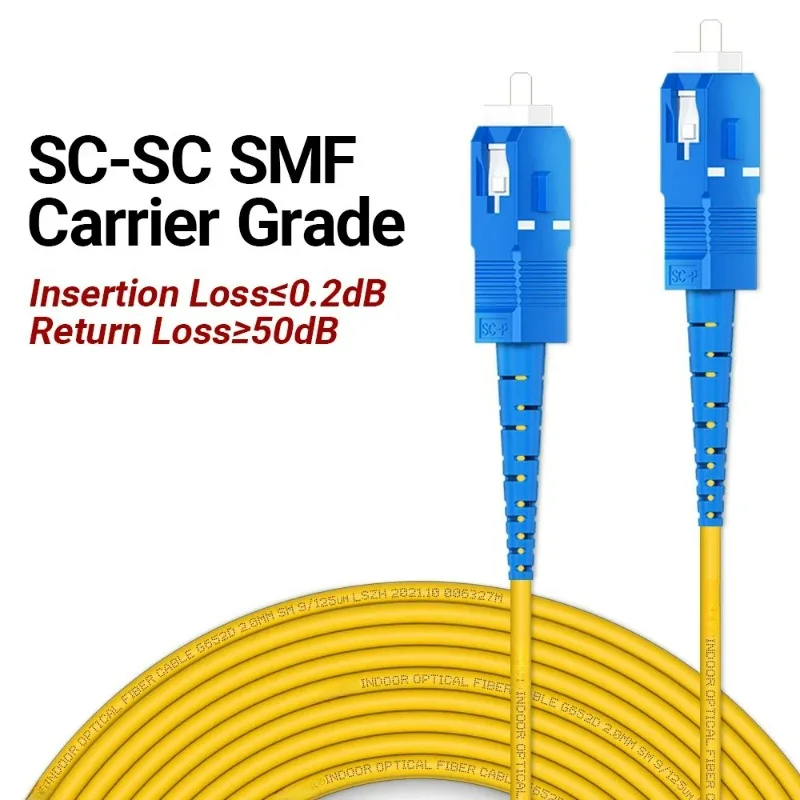 5/3/1M SC To SC Fiber Optic Cable Jumper Optical Patch Cord Simplex Single-Mode SMF 9/125μm SC-SC Insensitive Fiber Optic Cords